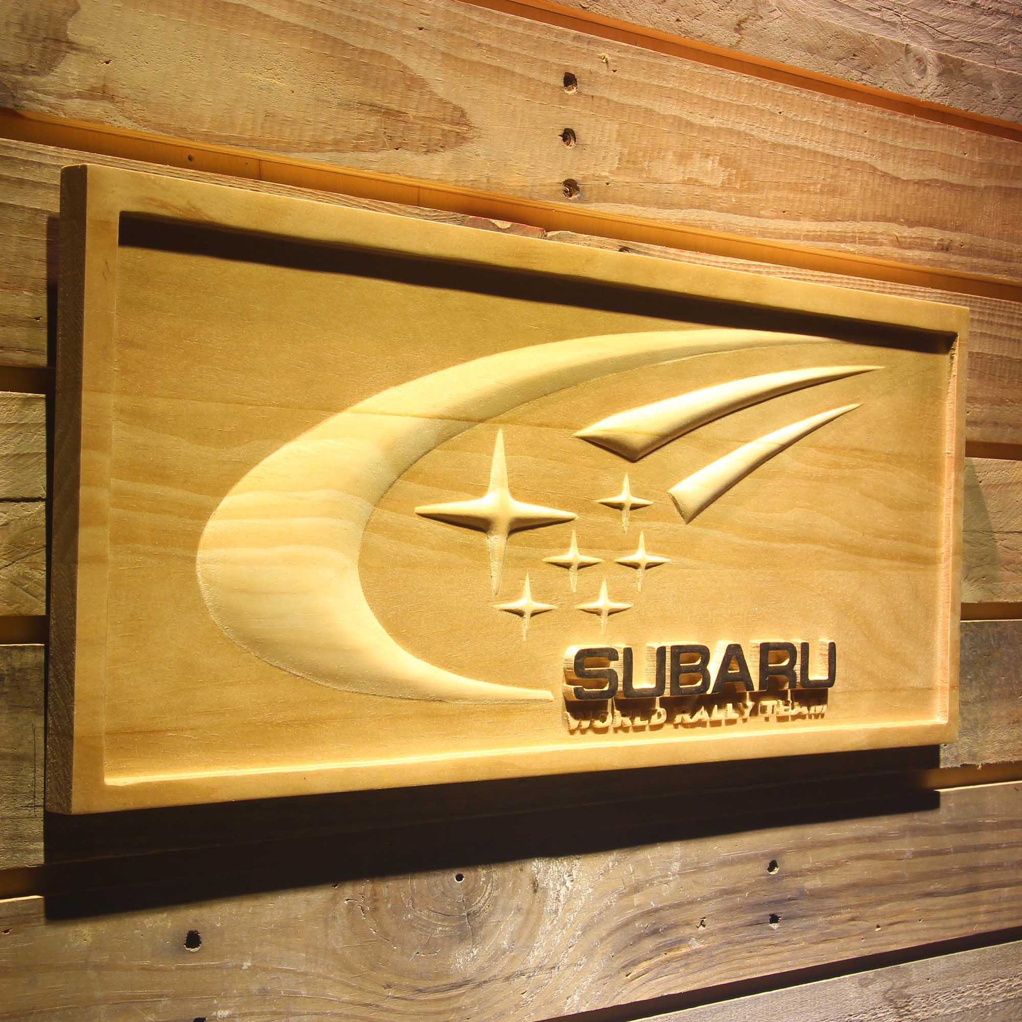 Subaru 3D Wooden Engrave Sign