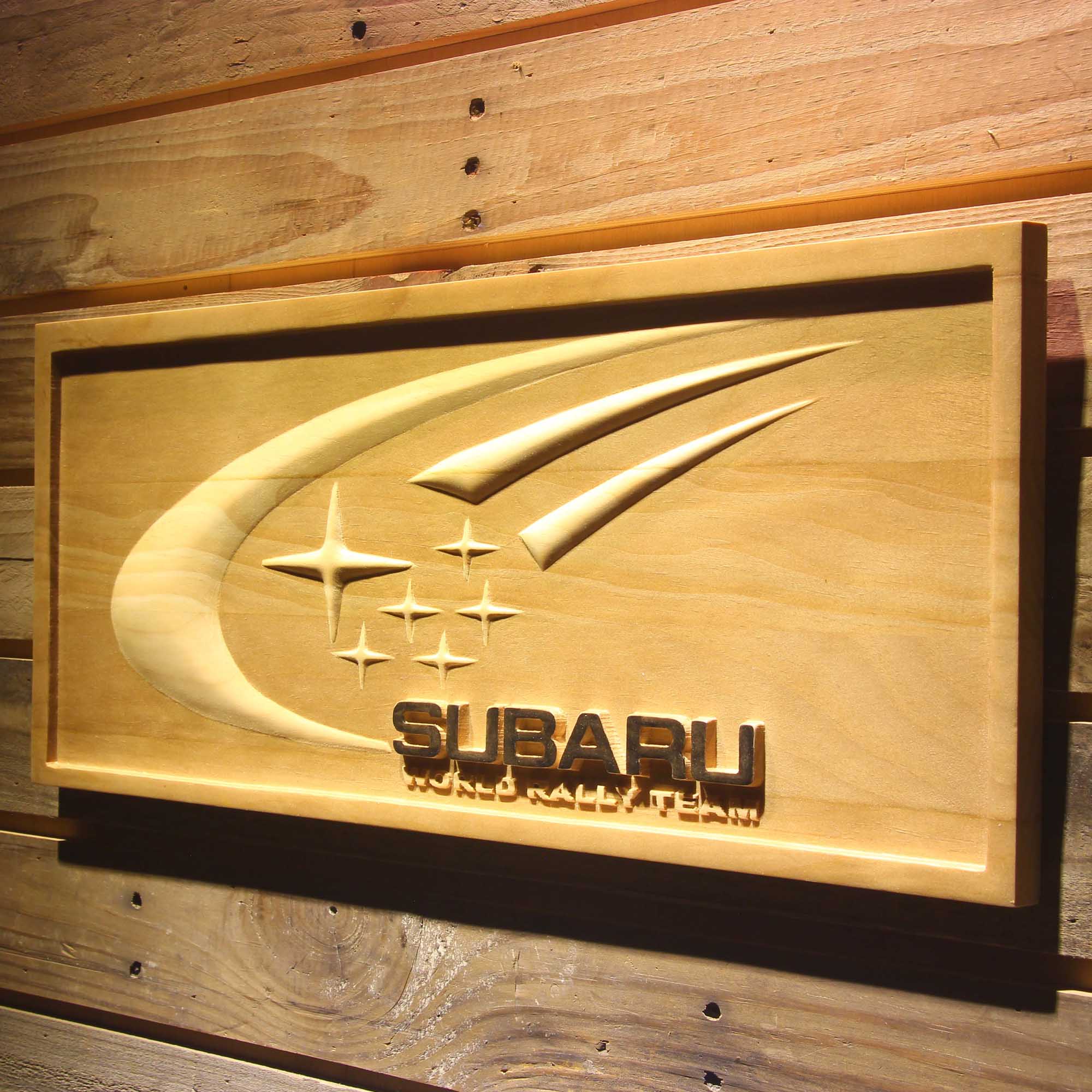 Subaru 3D Wooden Engrave Sign