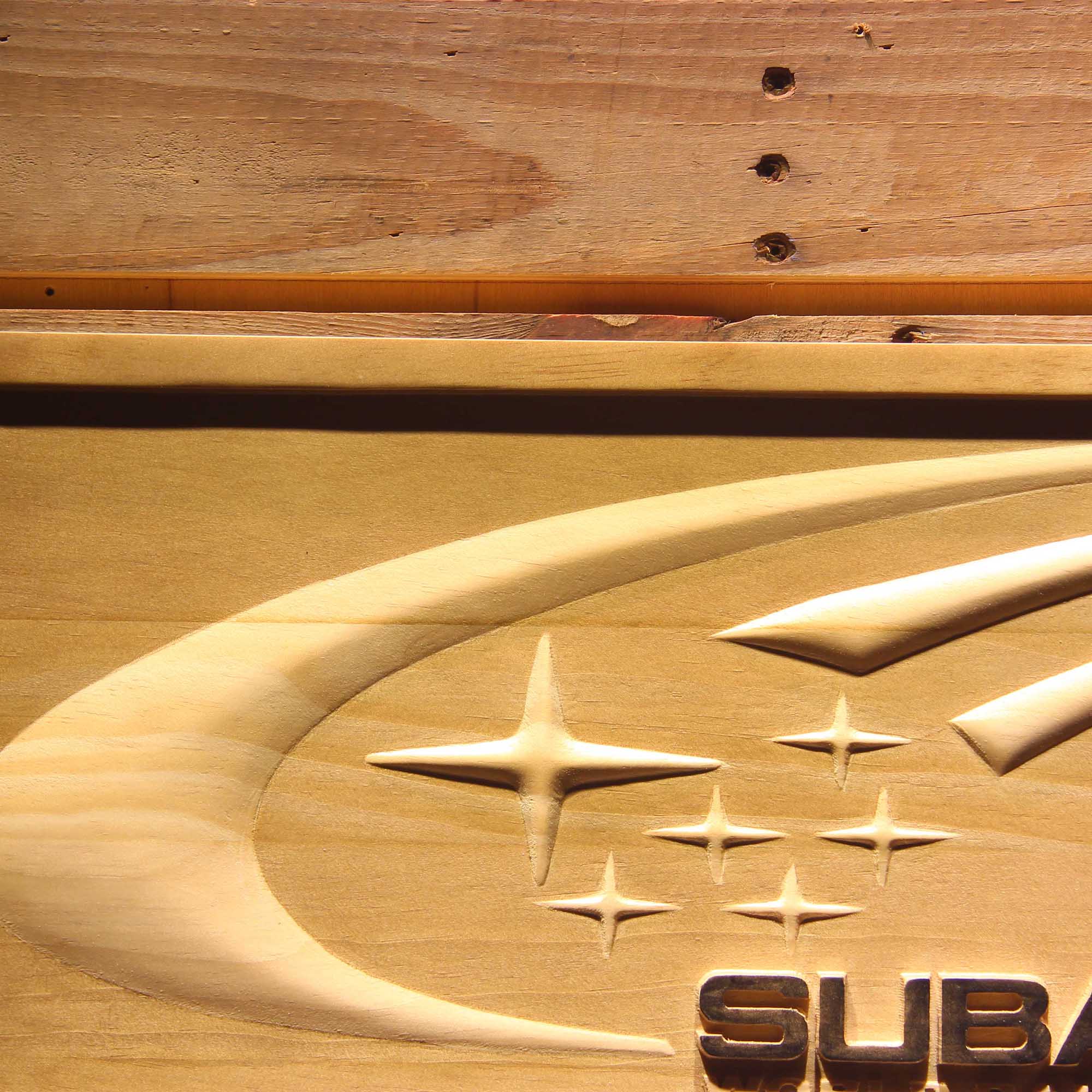 Subaru 3D Wooden Engrave Sign