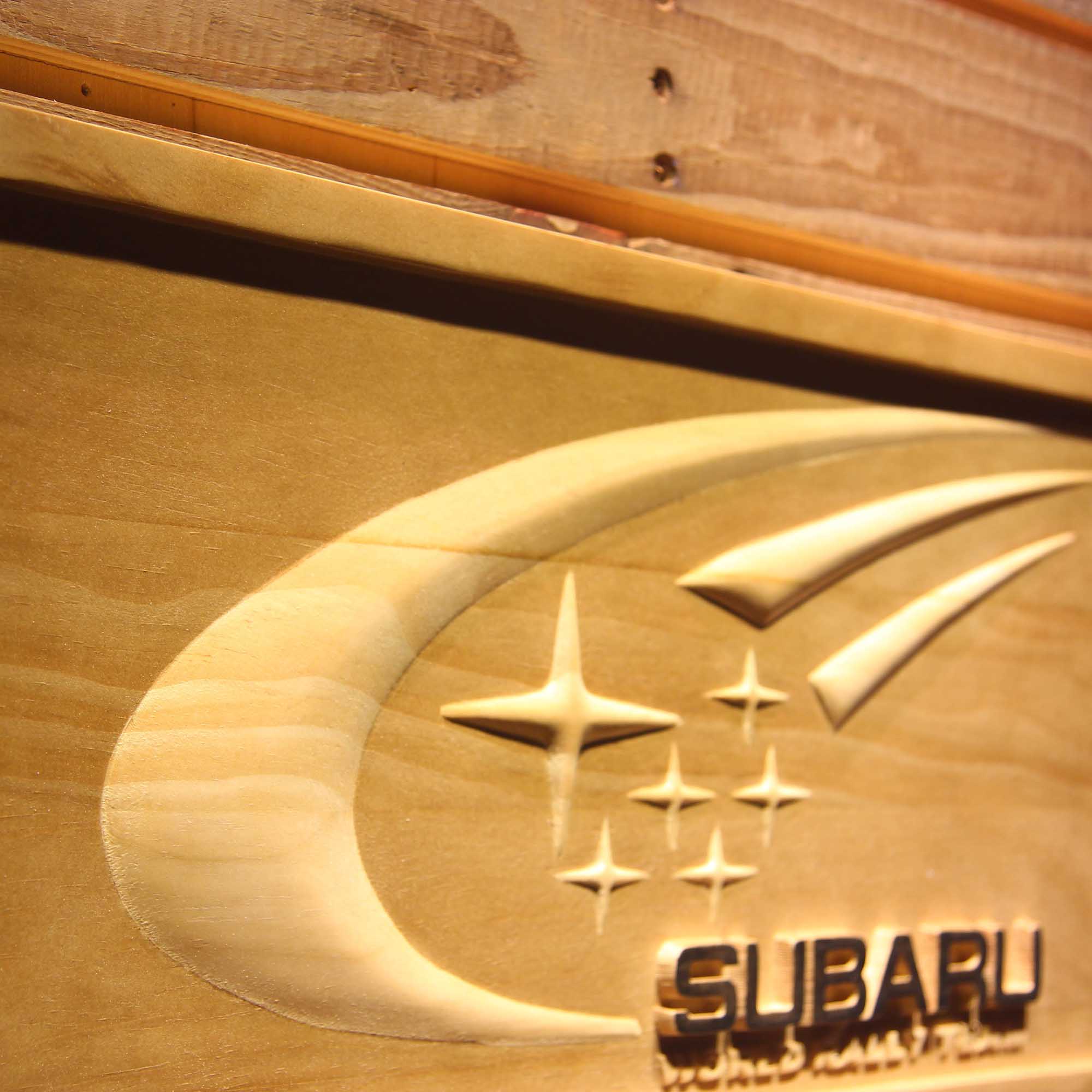 Subaru 3D Wooden Engrave Sign