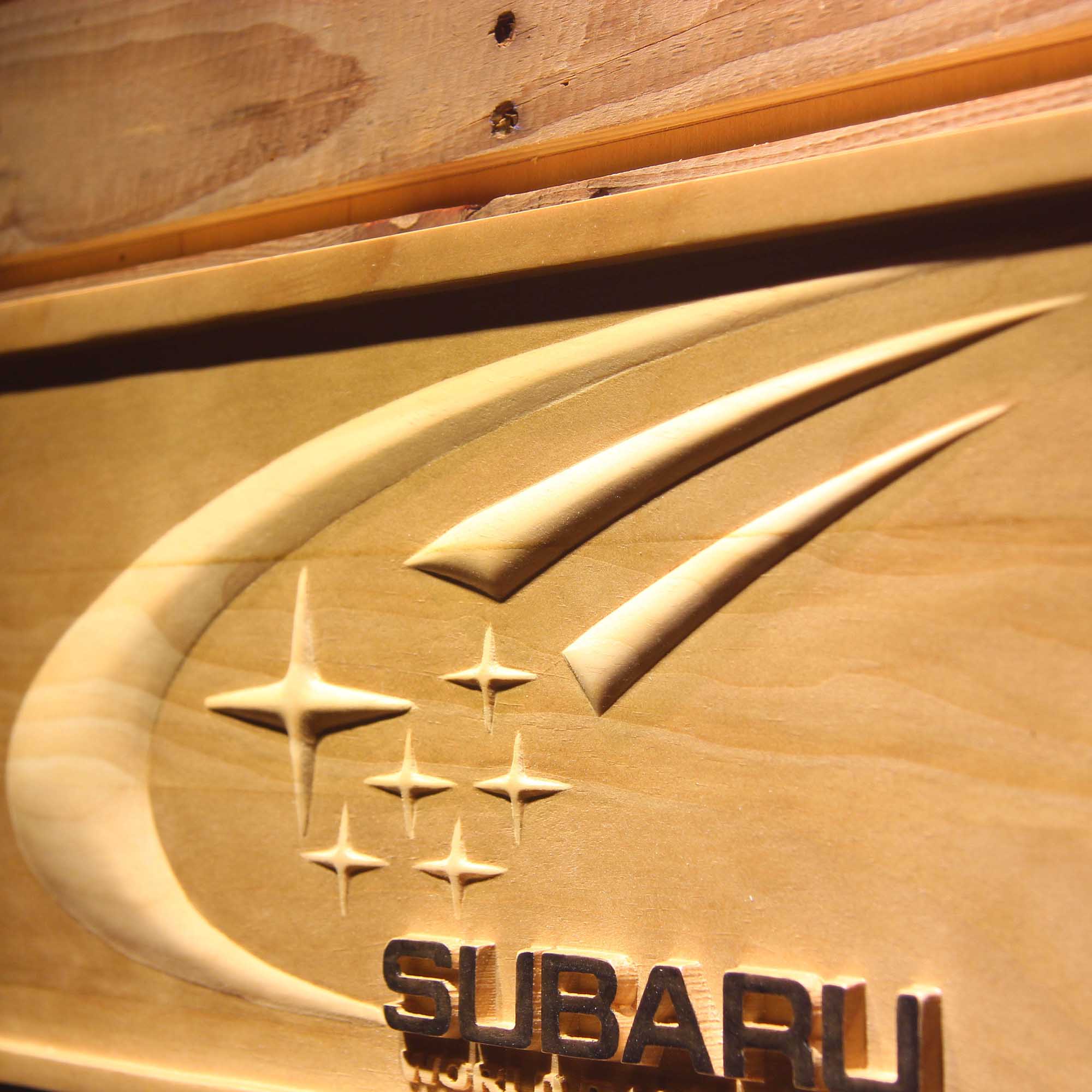 Subaru 3D Wooden Engrave Sign