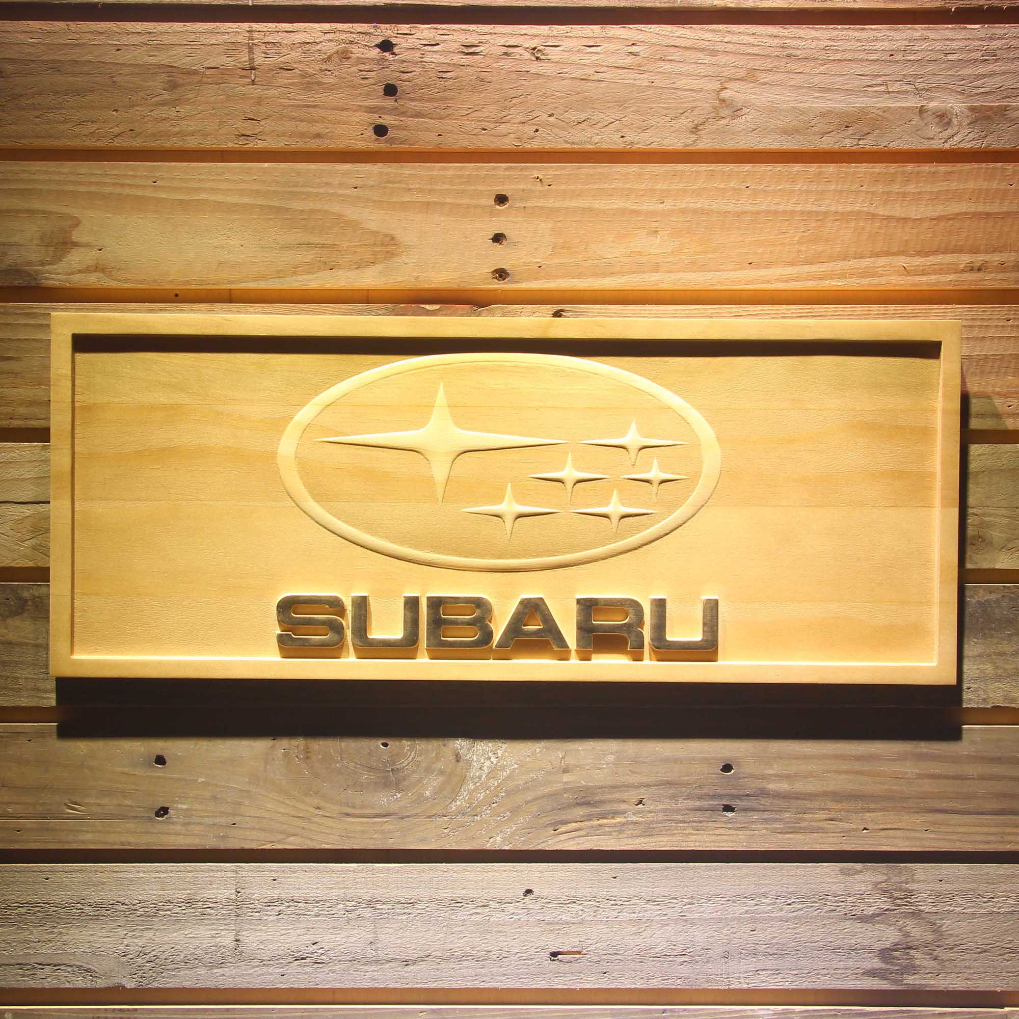 Subaru 3D Wooden Engrave Sign