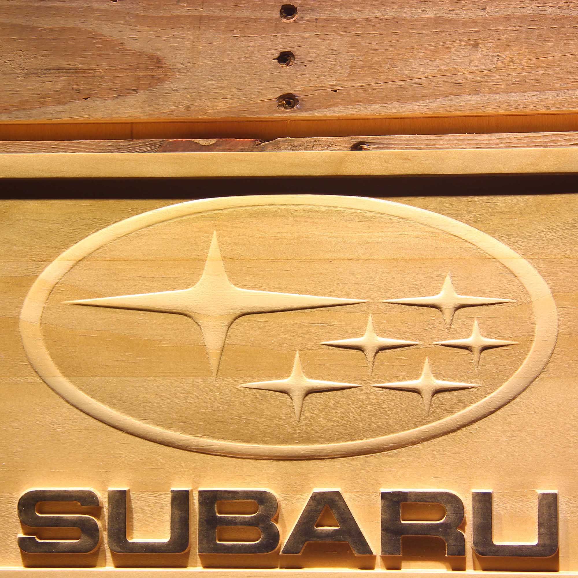 Subaru 3D Wooden Engrave Sign