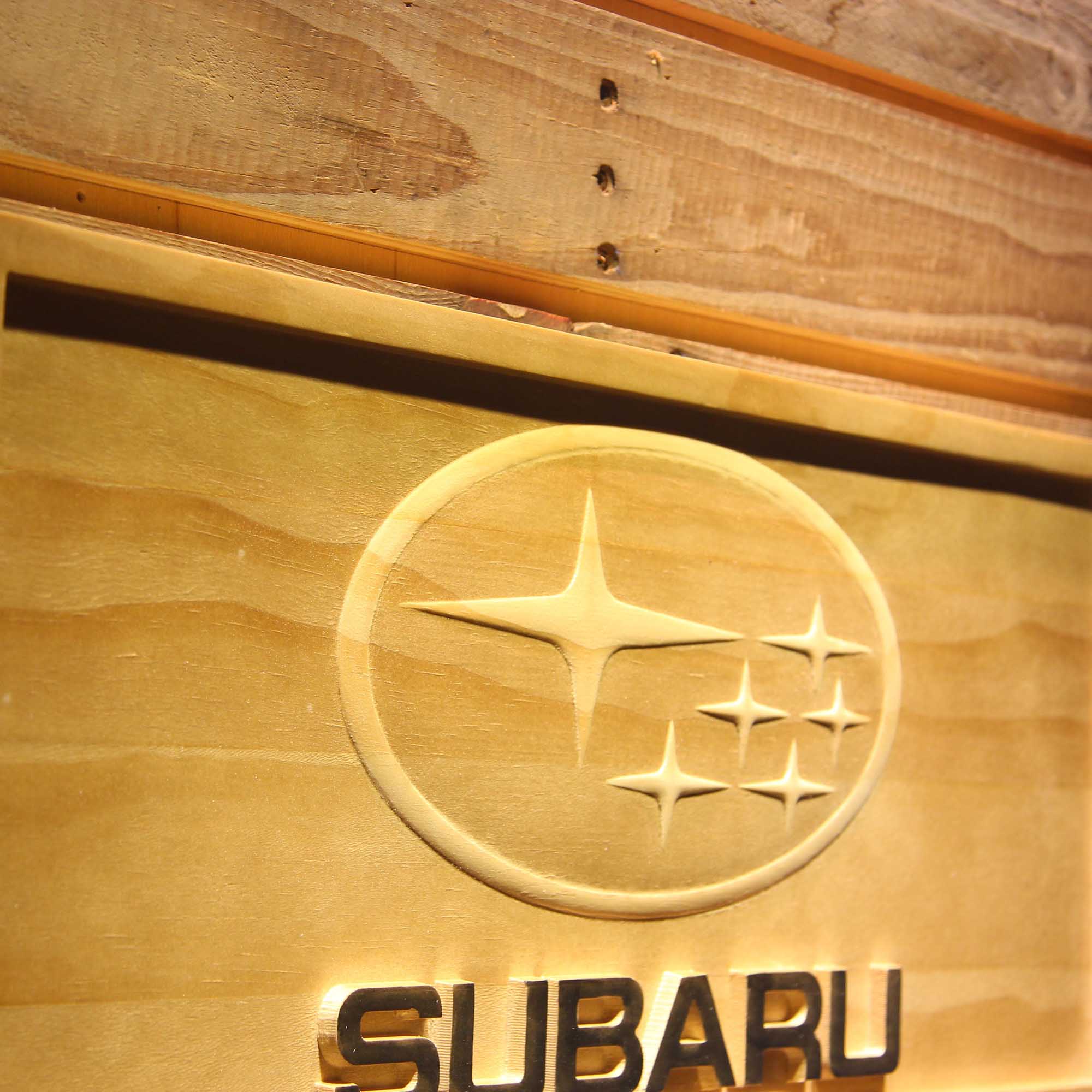 Subaru 3D Wooden Engrave Sign