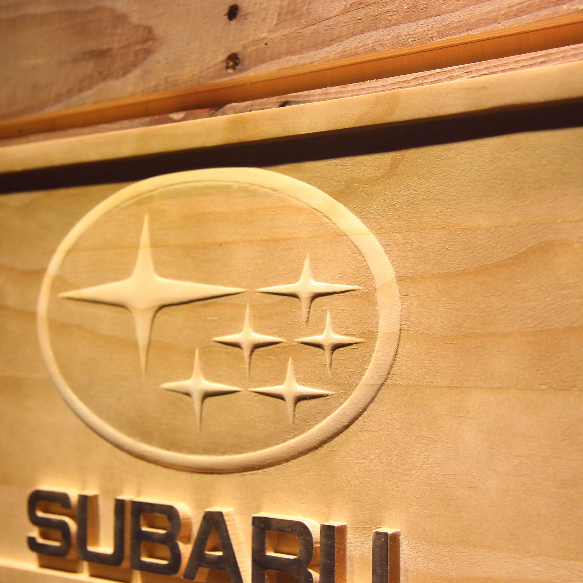 Subaru 3D Wooden Engrave Sign