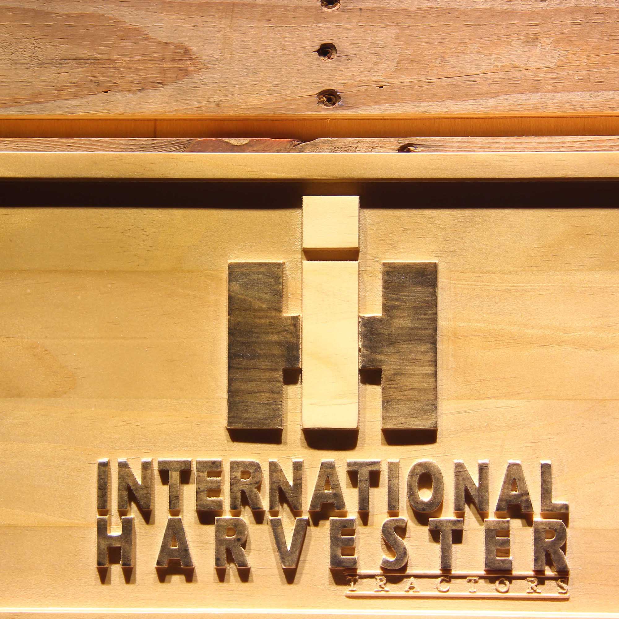 International Harvester 3D Wooden Engrave Sign