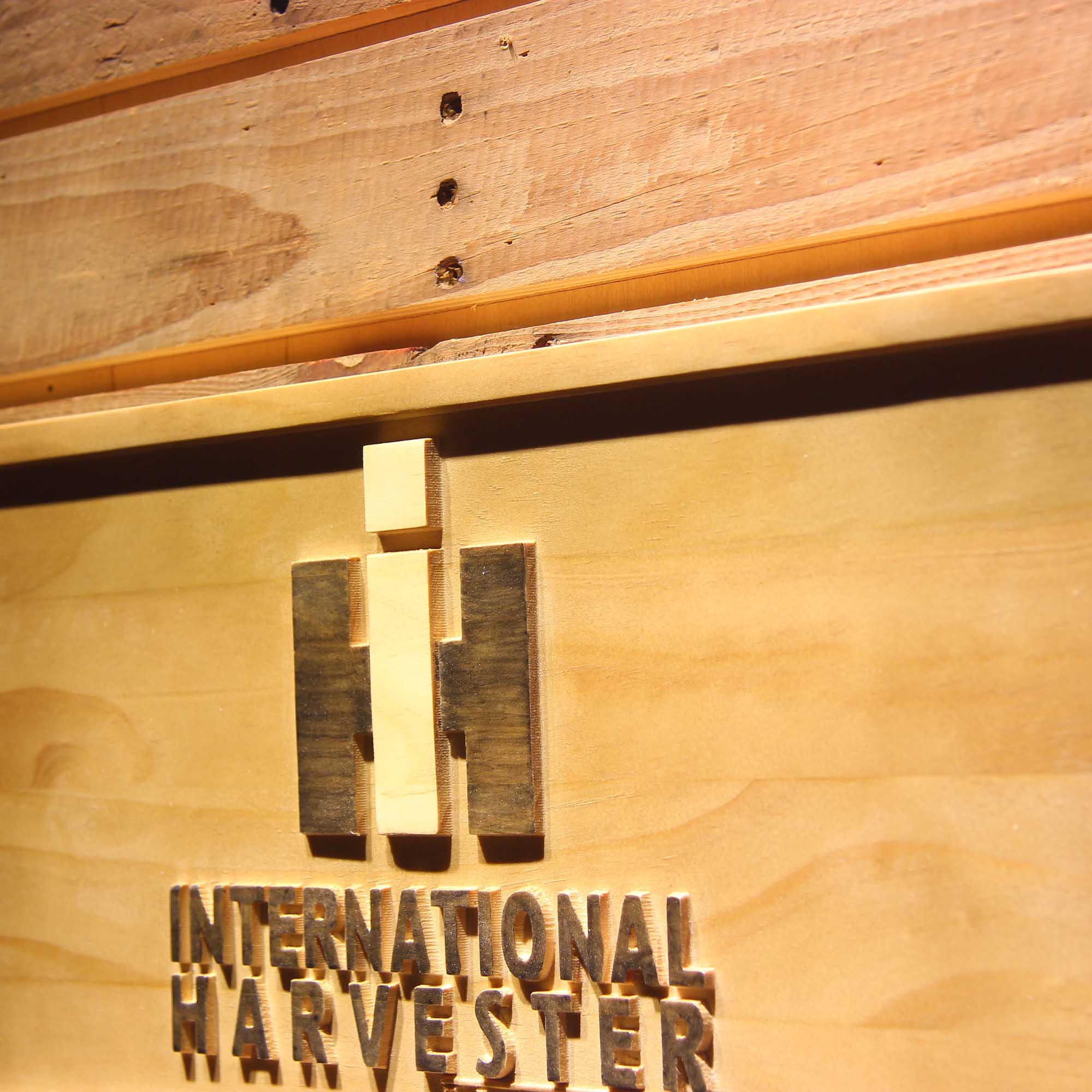 International Harvester 3D Wooden Engrave Sign