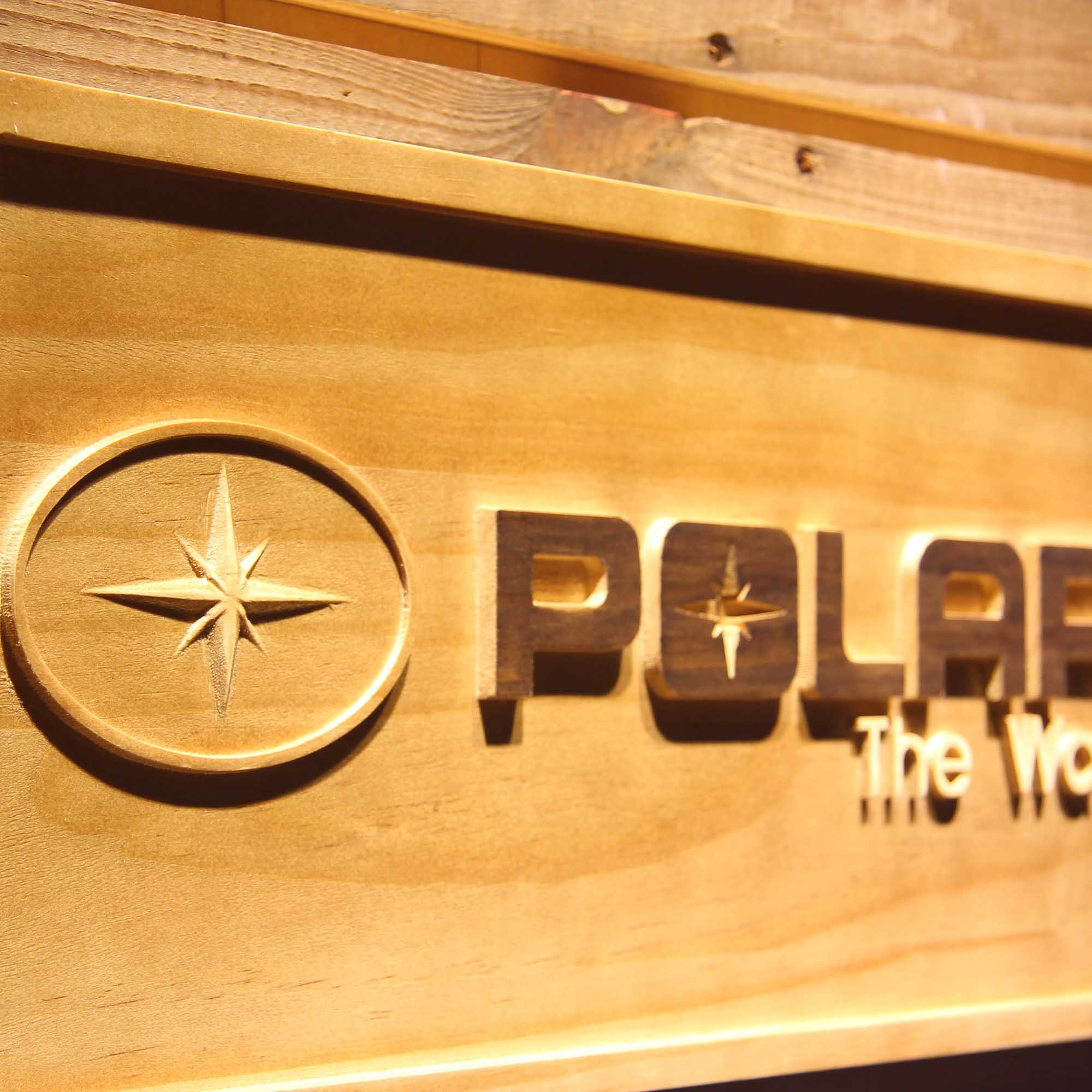 Polaris Snowmobiles 3D Wooden Engrave Sign