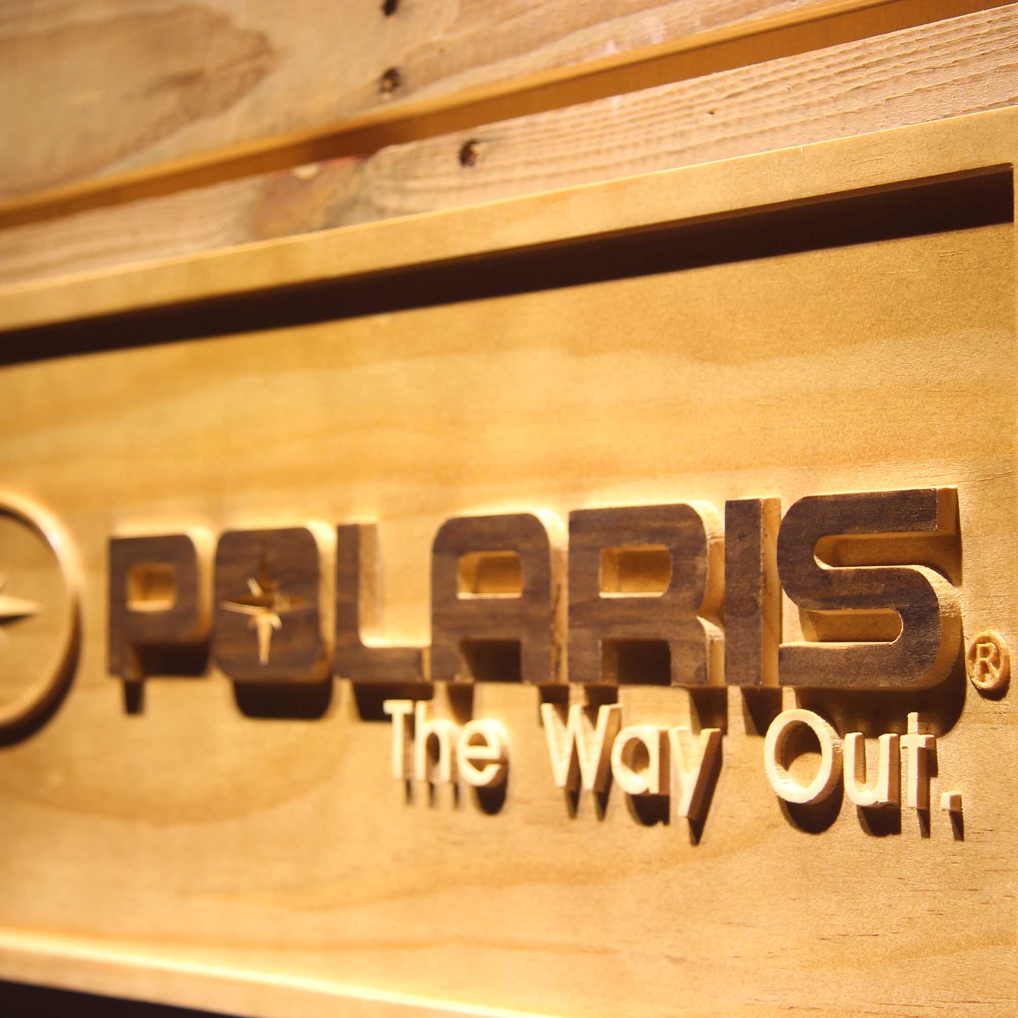 Polaris Snowmobiles 3D Wooden Engrave Sign