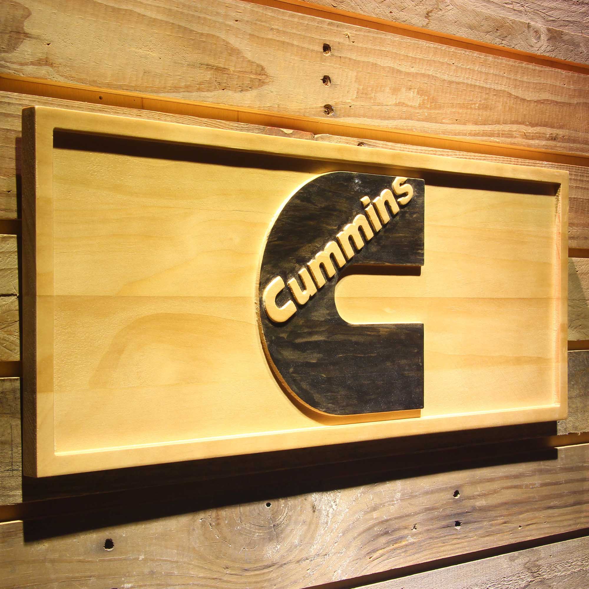 Cummins Parts & Services 3D Wooden Engrave Sign