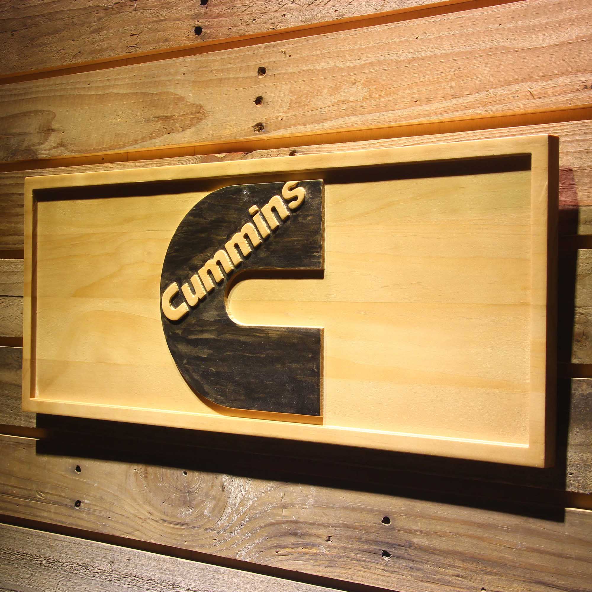 Cummins Parts & Services 3D Wooden Engrave Sign