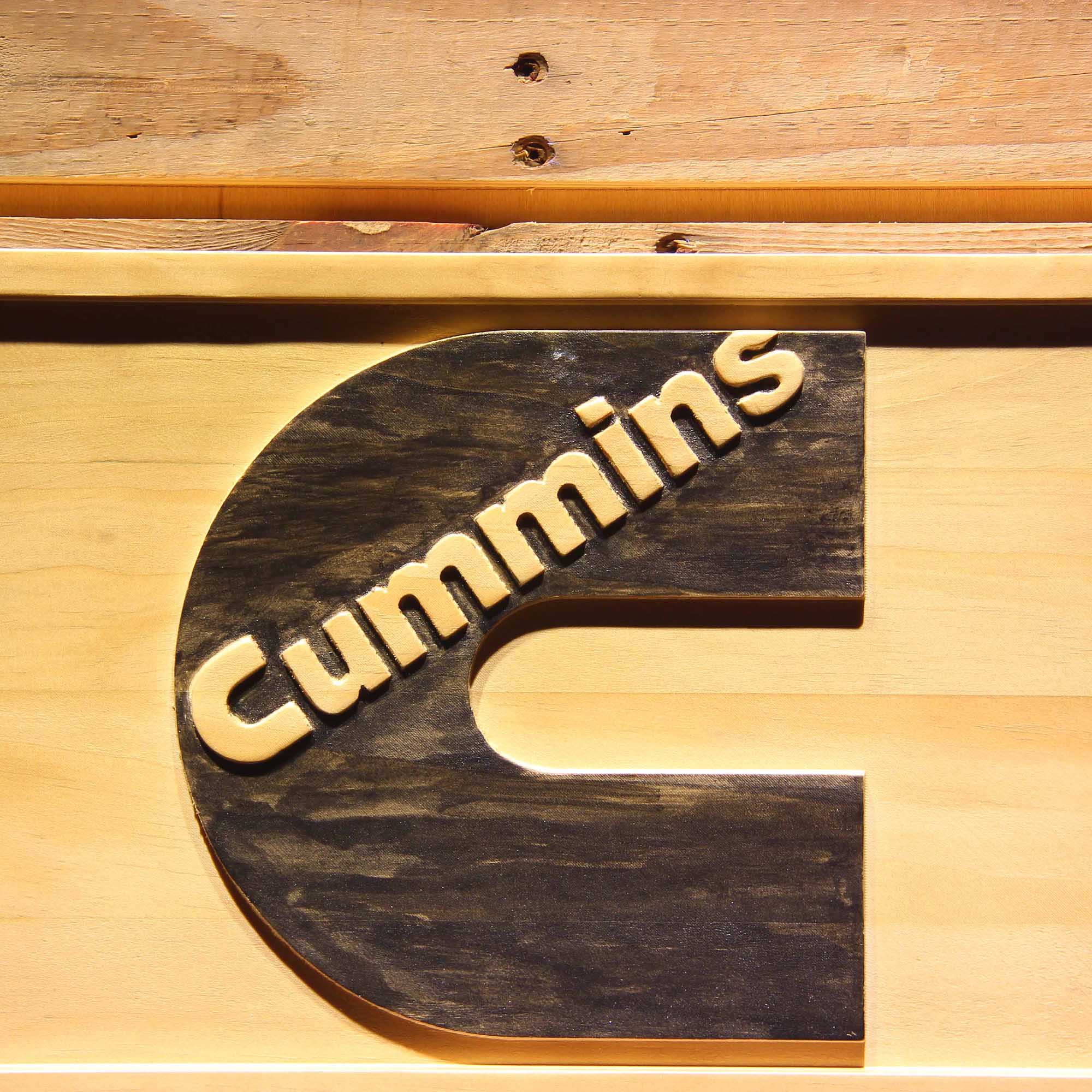 Cummins Parts & Services 3D Wooden Engrave Sign