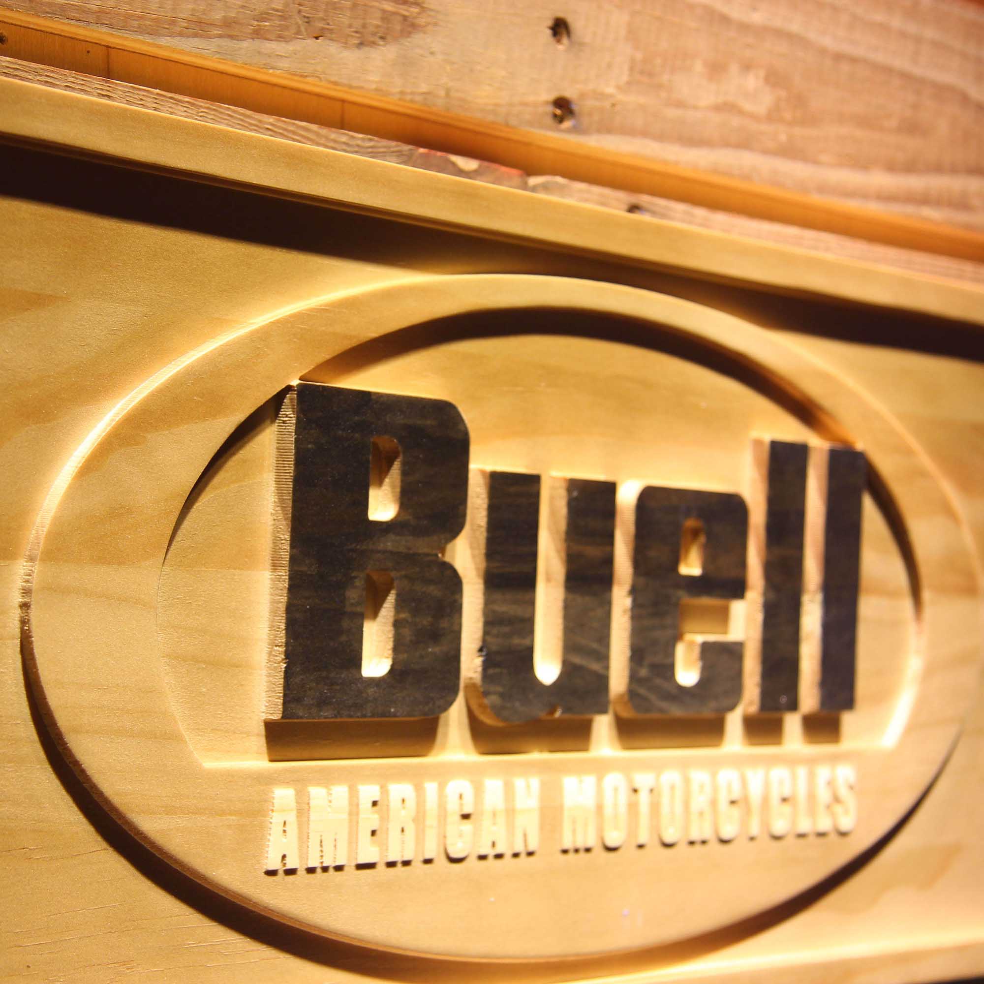 Buell Motorcycles 3D Wooden Engrave Sign