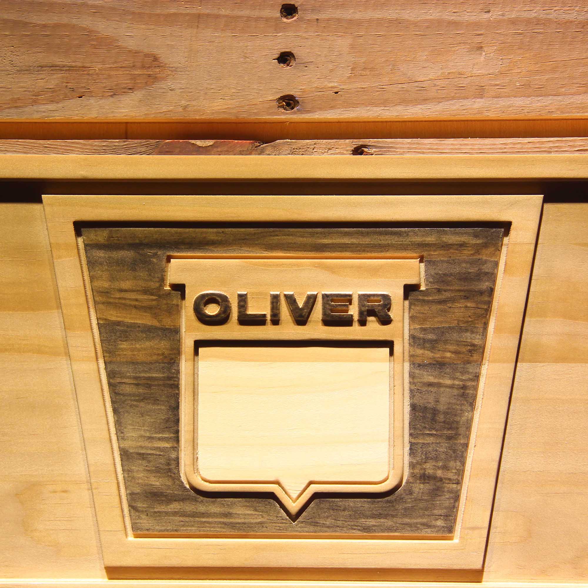 Oliver Tractor 3D Wooden Engrave Sign