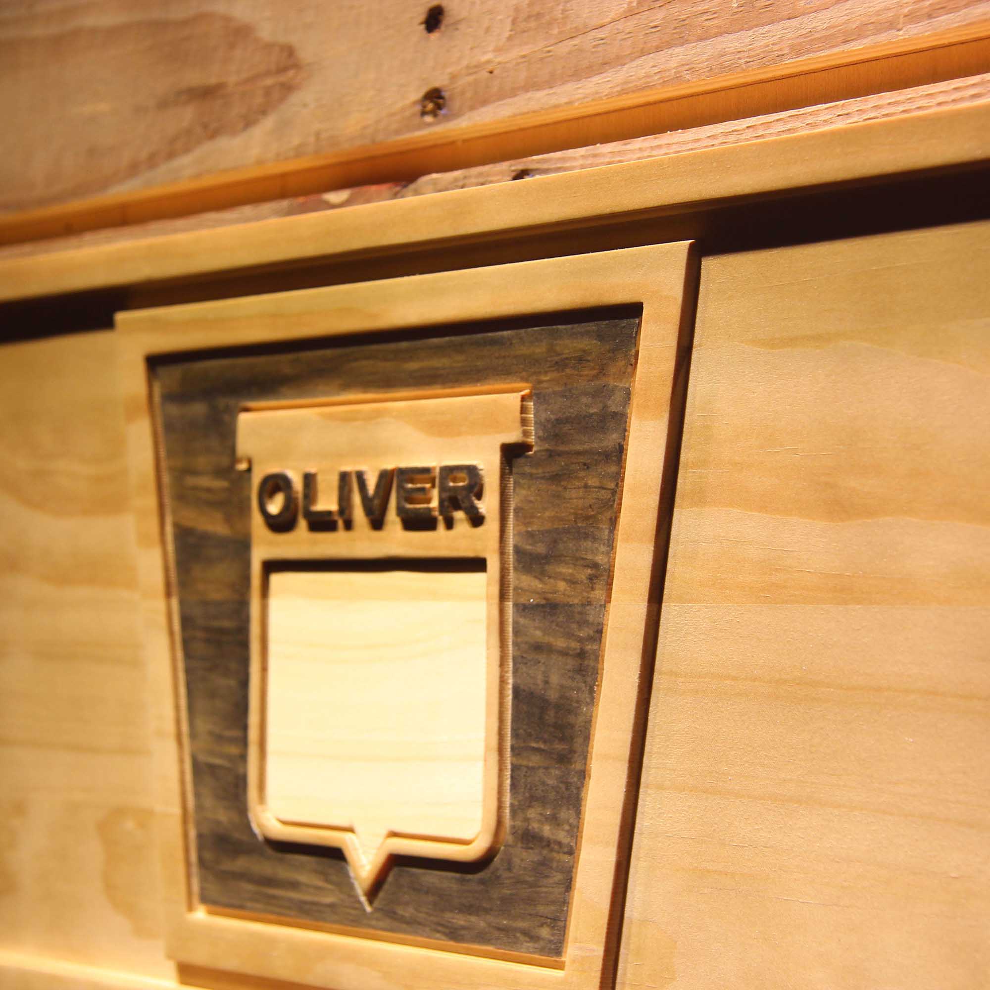 Oliver Tractor 3D Wooden Engrave Sign