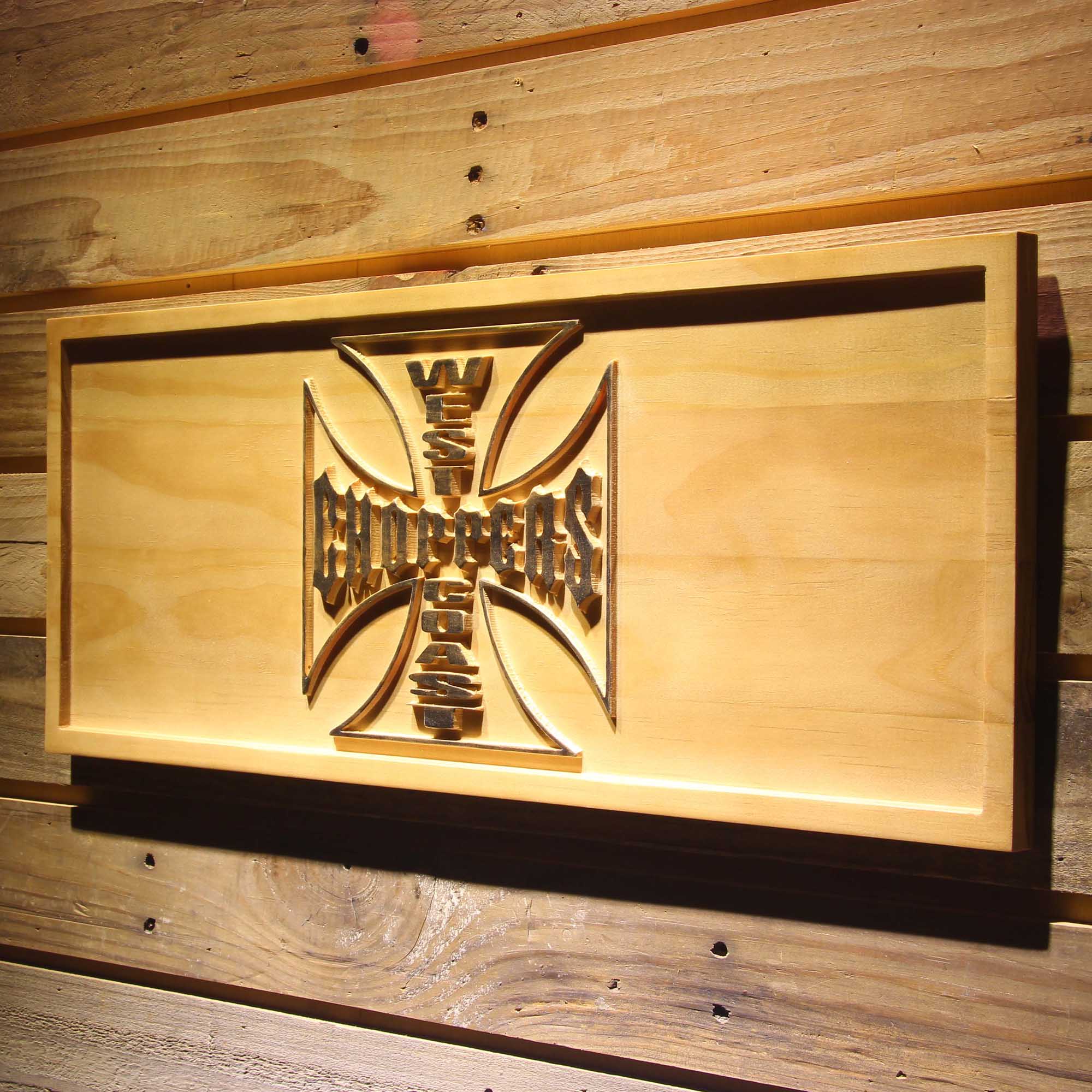 West Coast Choppers 3D Wooden Engrave Sign
