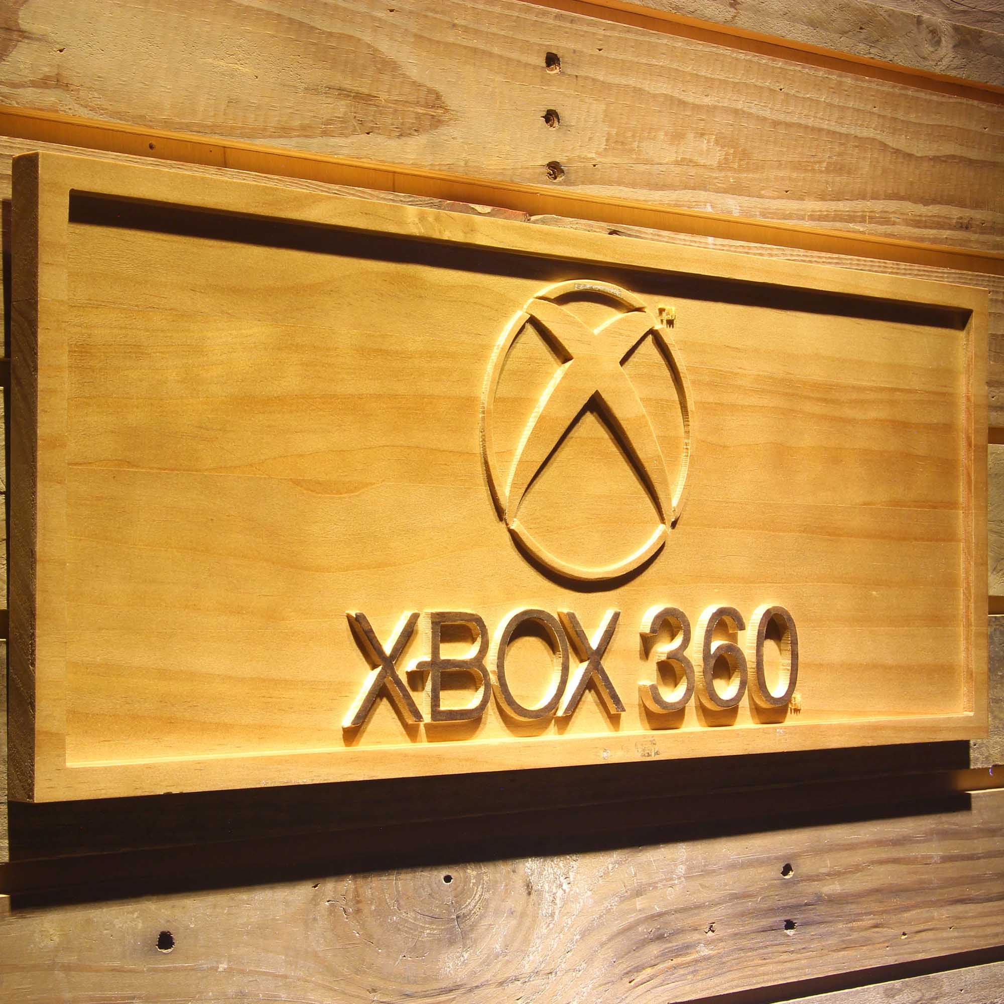 Xbox 360 Game Room 3D Wooden Engrave Sign