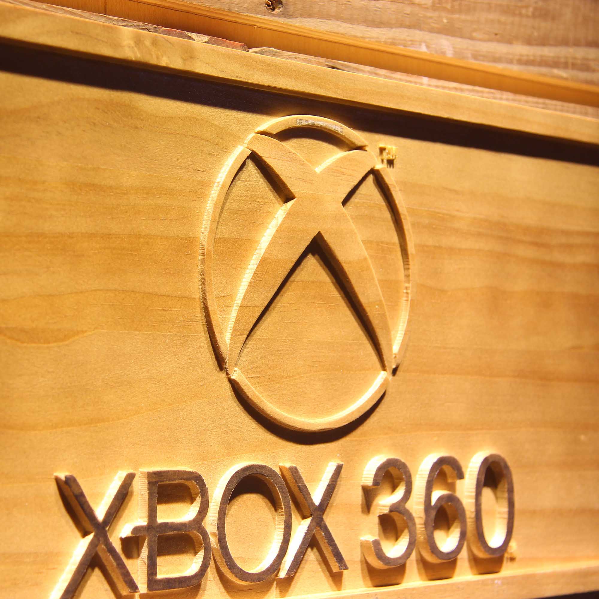 Xbox 360 Game Room 3D Wooden Engrave Sign