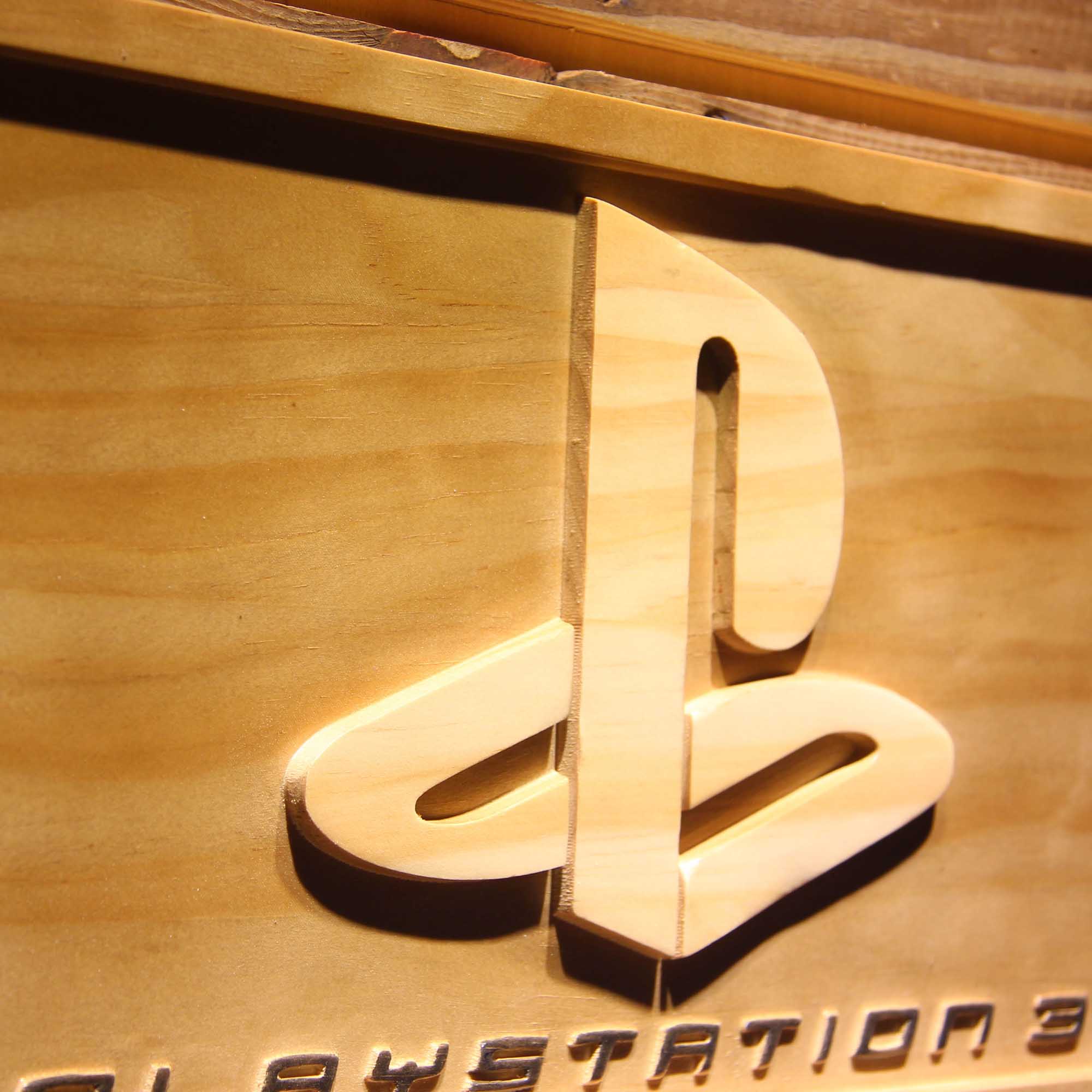 Playstation 3 Game Room 3D Wooden Engrave Sign