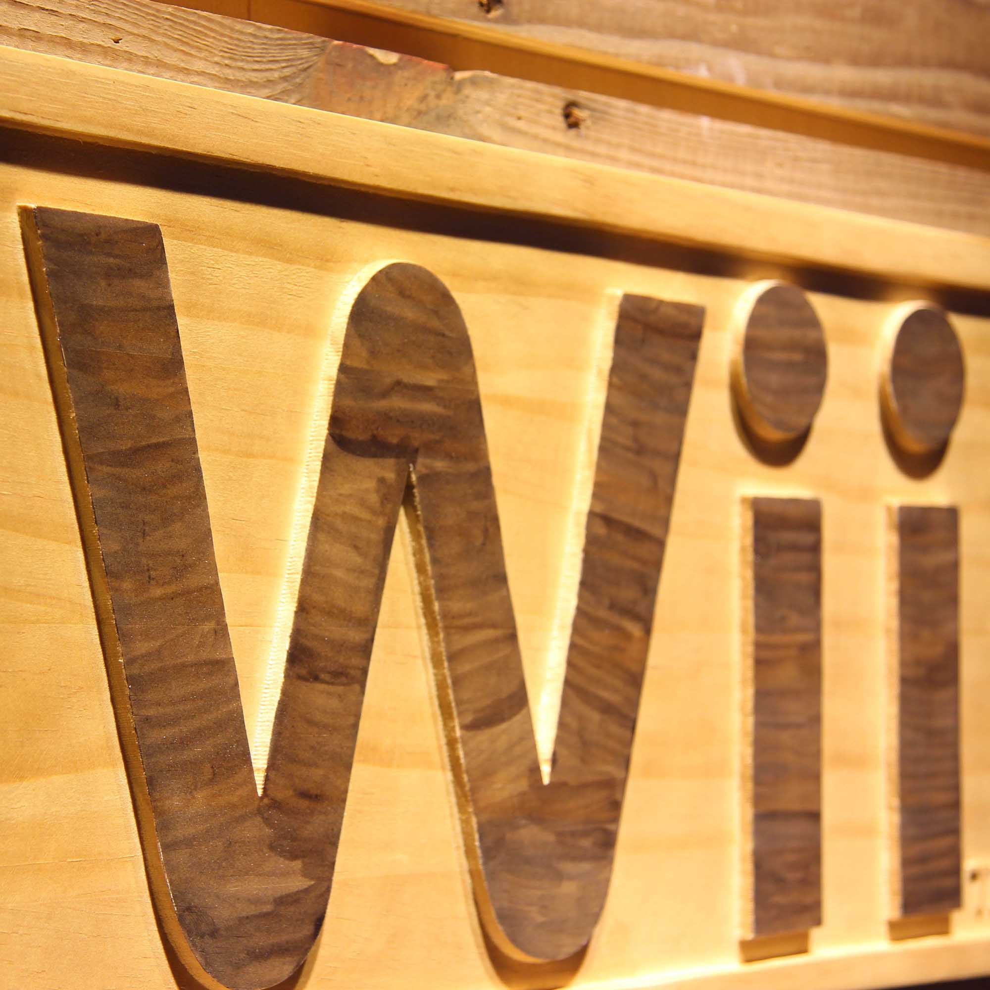 Wii Game Room 3D Wooden Engrave Sign