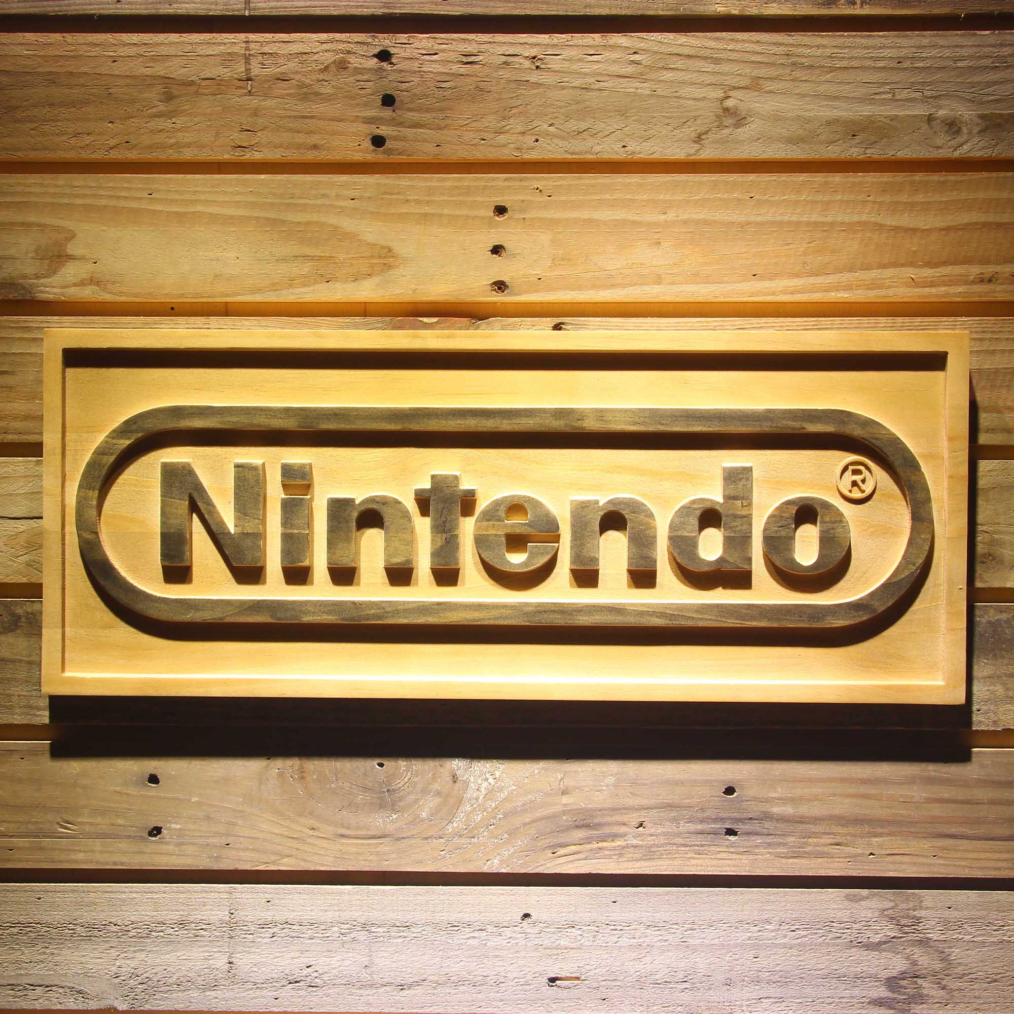 Nin Ten Do Game Room Man Cave 3D Wooden Engrave Sign