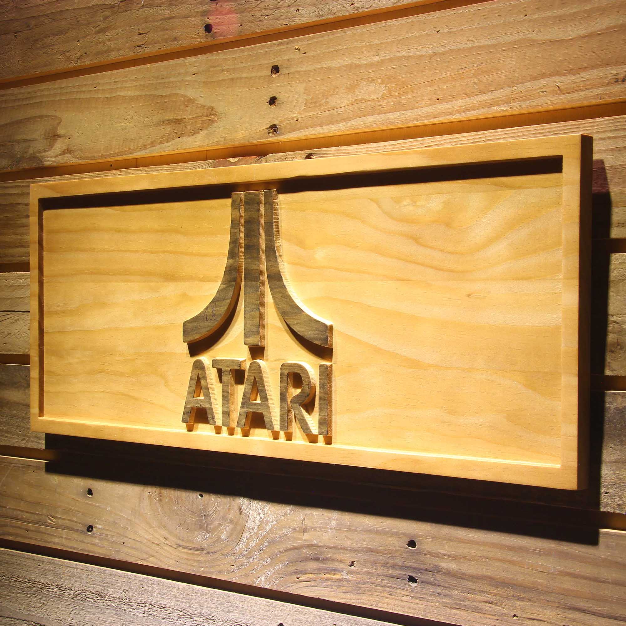 Atari PC Game 3D Wooden Engrave Sign