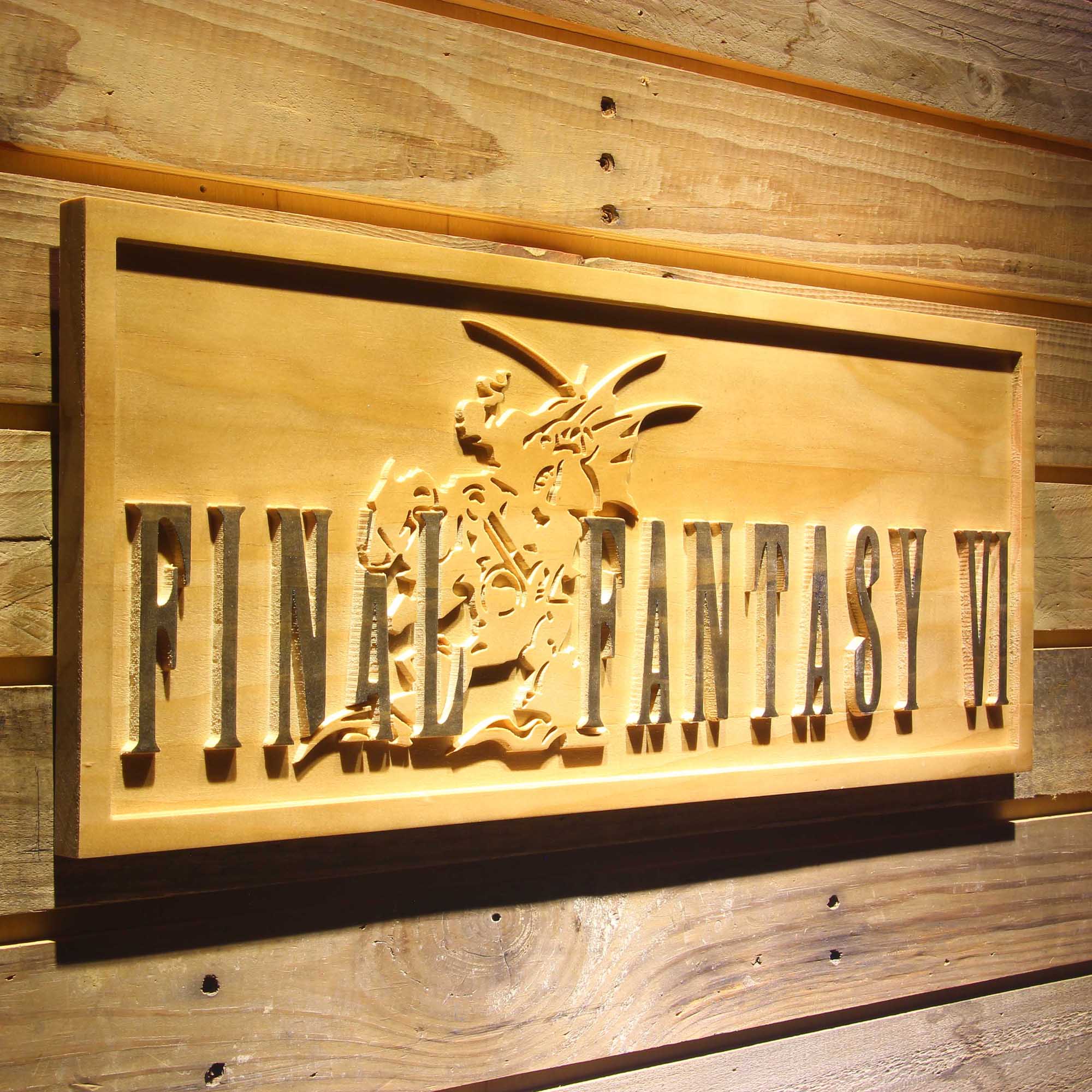 Final Fantasy VI TV Games 3D Wooden Engrave Sign