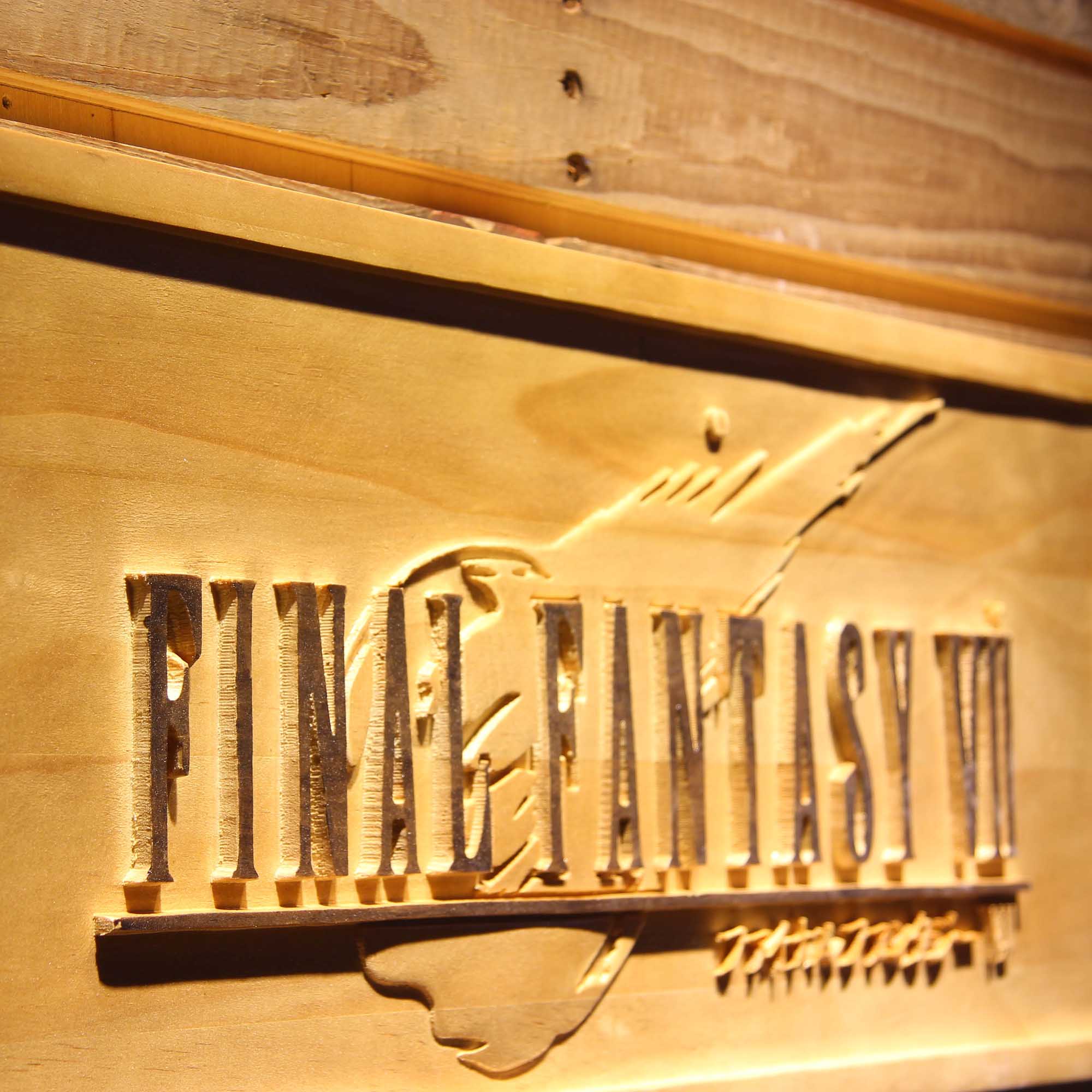 Final Fantasy VII 3D Wooden Engrave Sign
