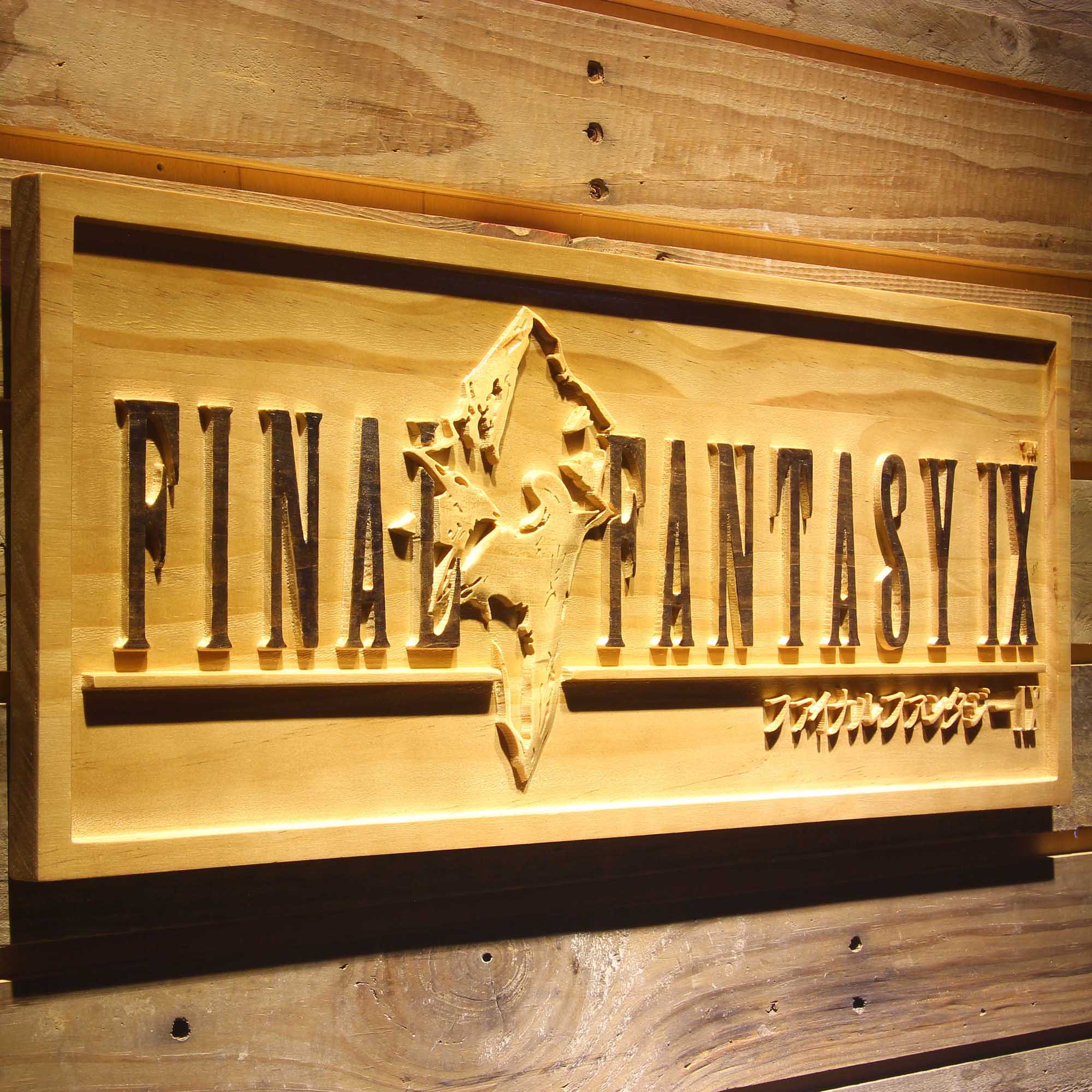 Final Fantasy IX TV Game 3D Wooden Engrave Sign