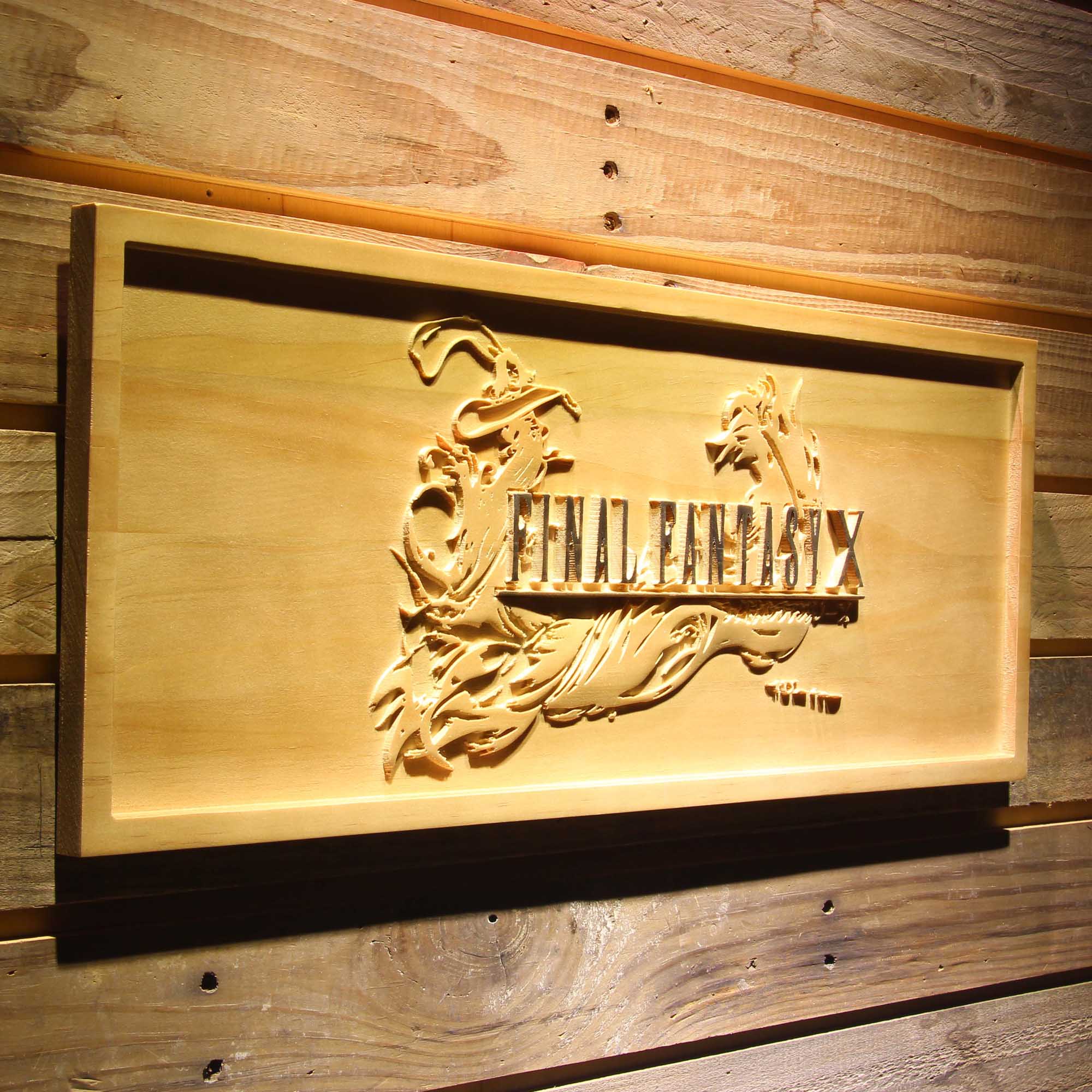 Final Fantasy X FF10 3D Wooden Engrave Sign