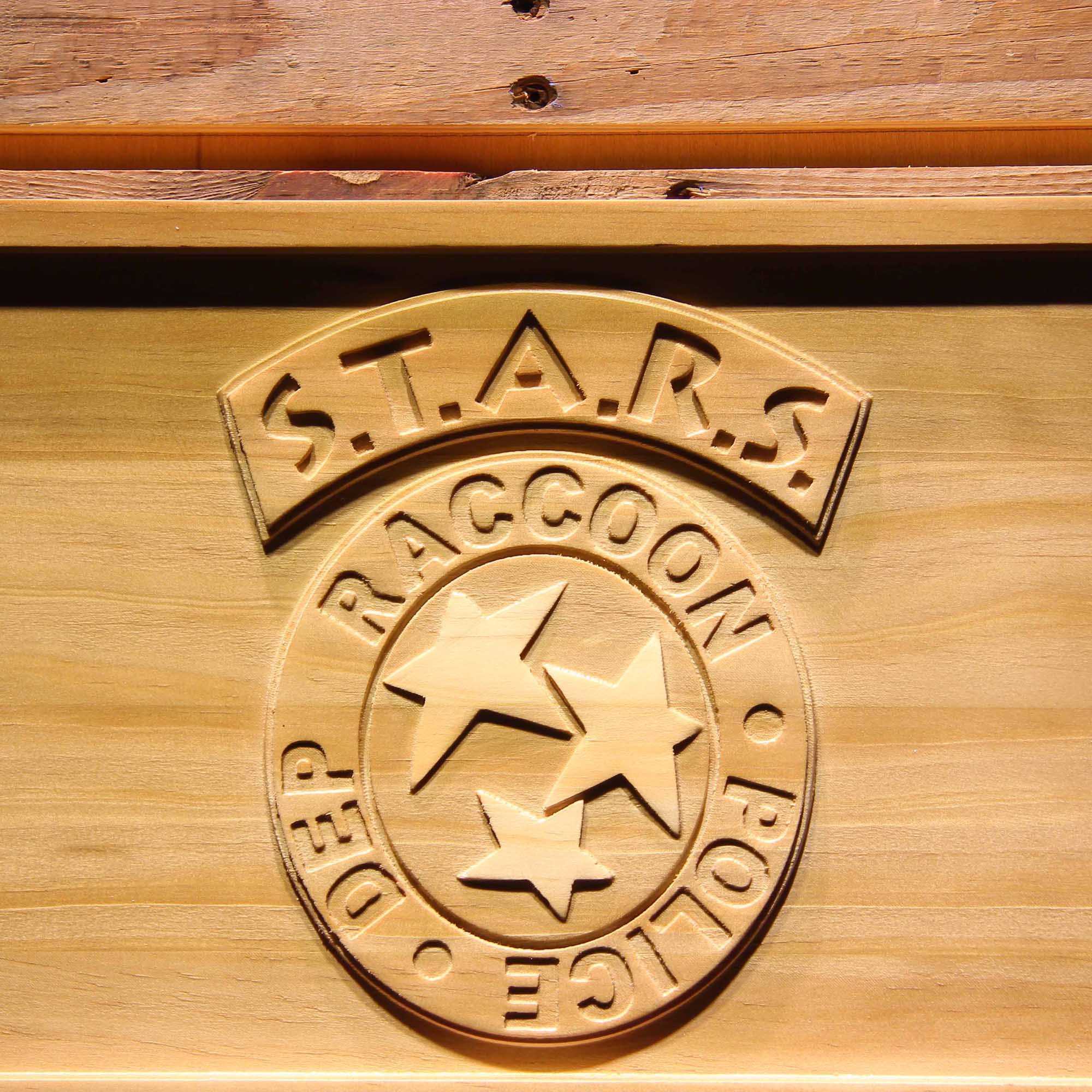 Resident Evil Stars Biohazard 3D Wooden Engrave Sign