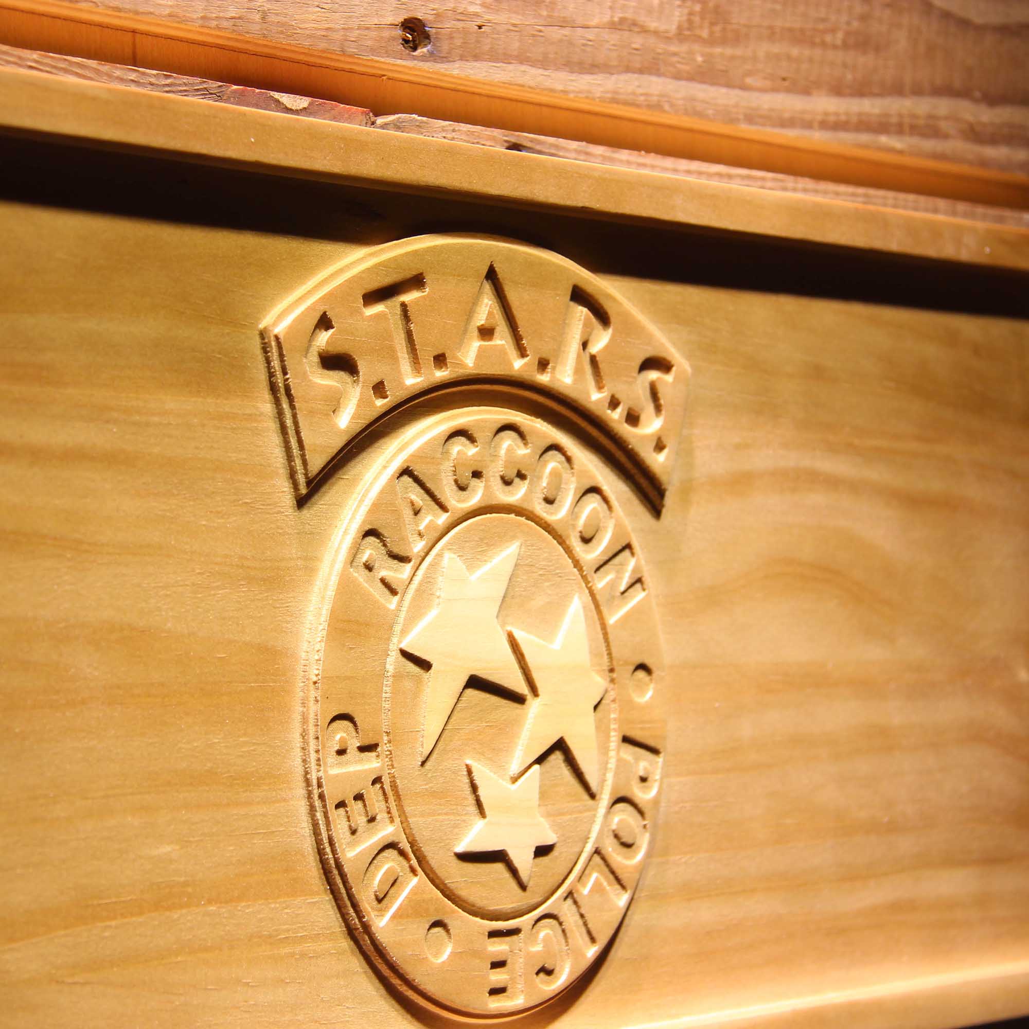 Resident Evil Stars Biohazard 3D Wooden Engrave Sign