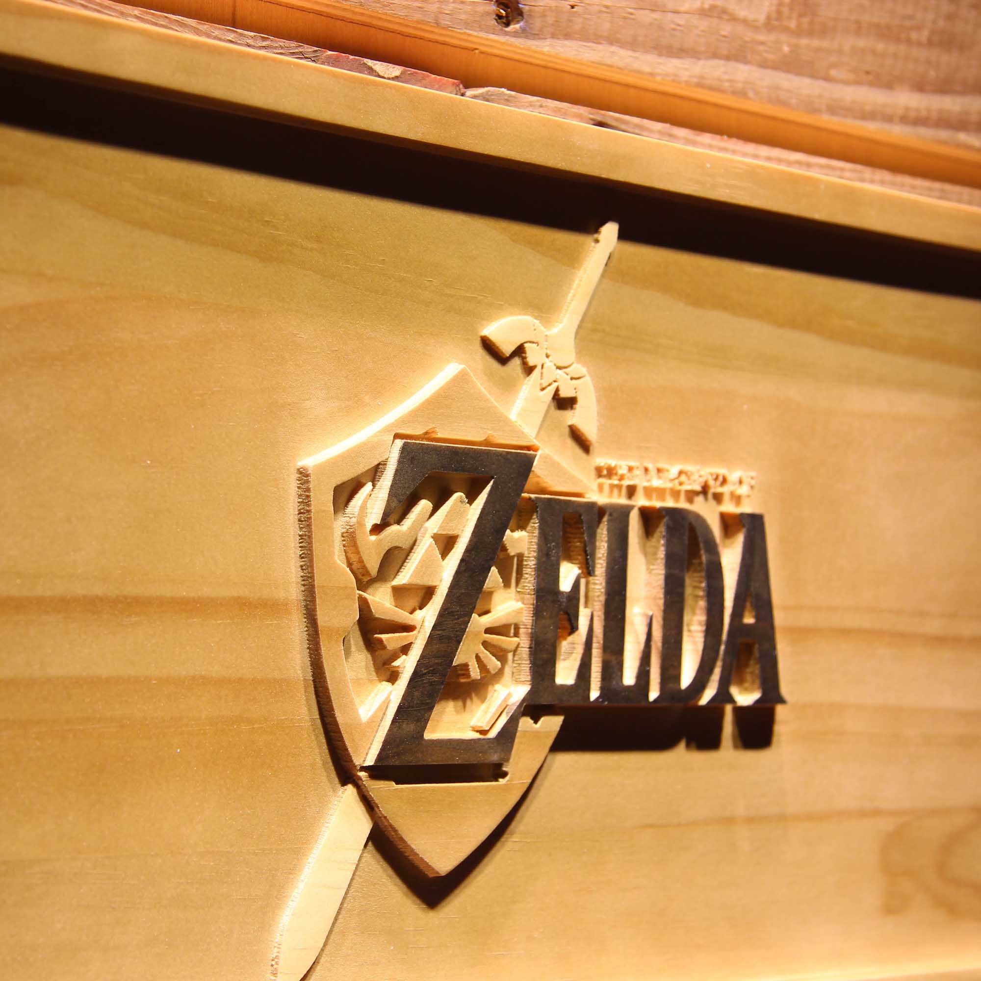 The Legend of Zelda Game 3D Wooden Engrave Sign