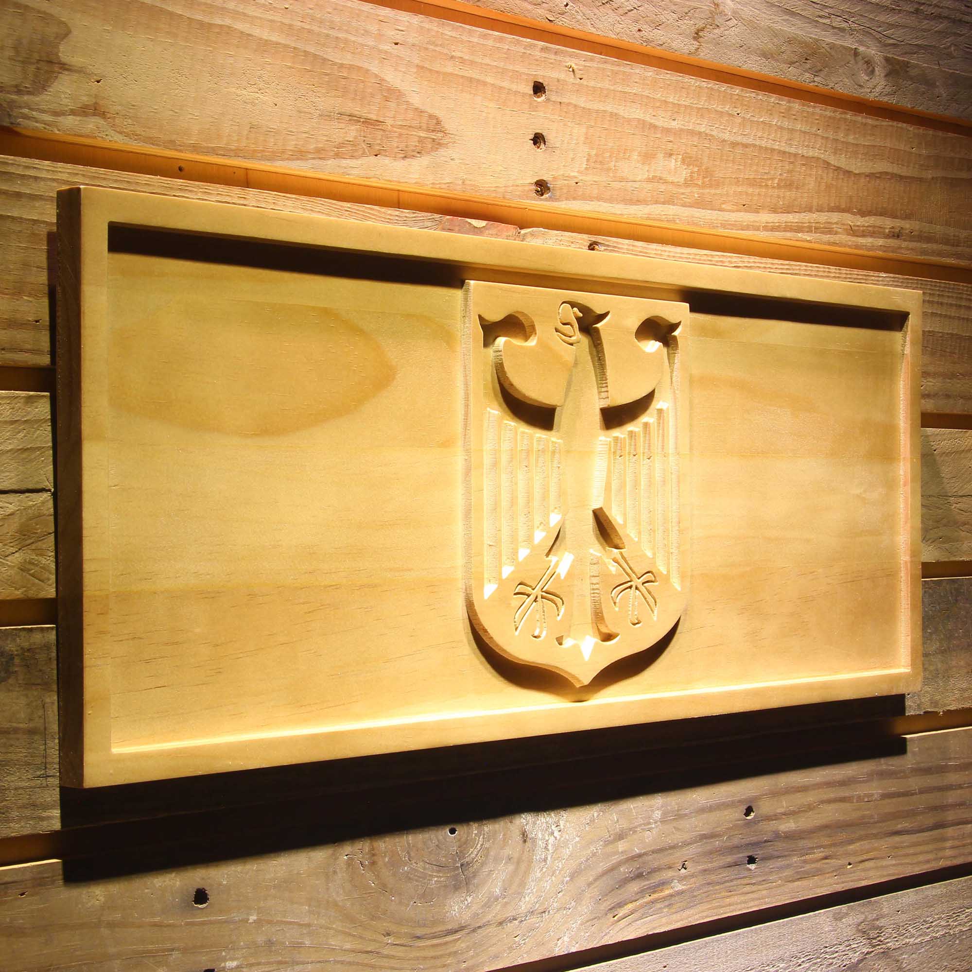 German Eagle 3D Wooden Engrave Sign