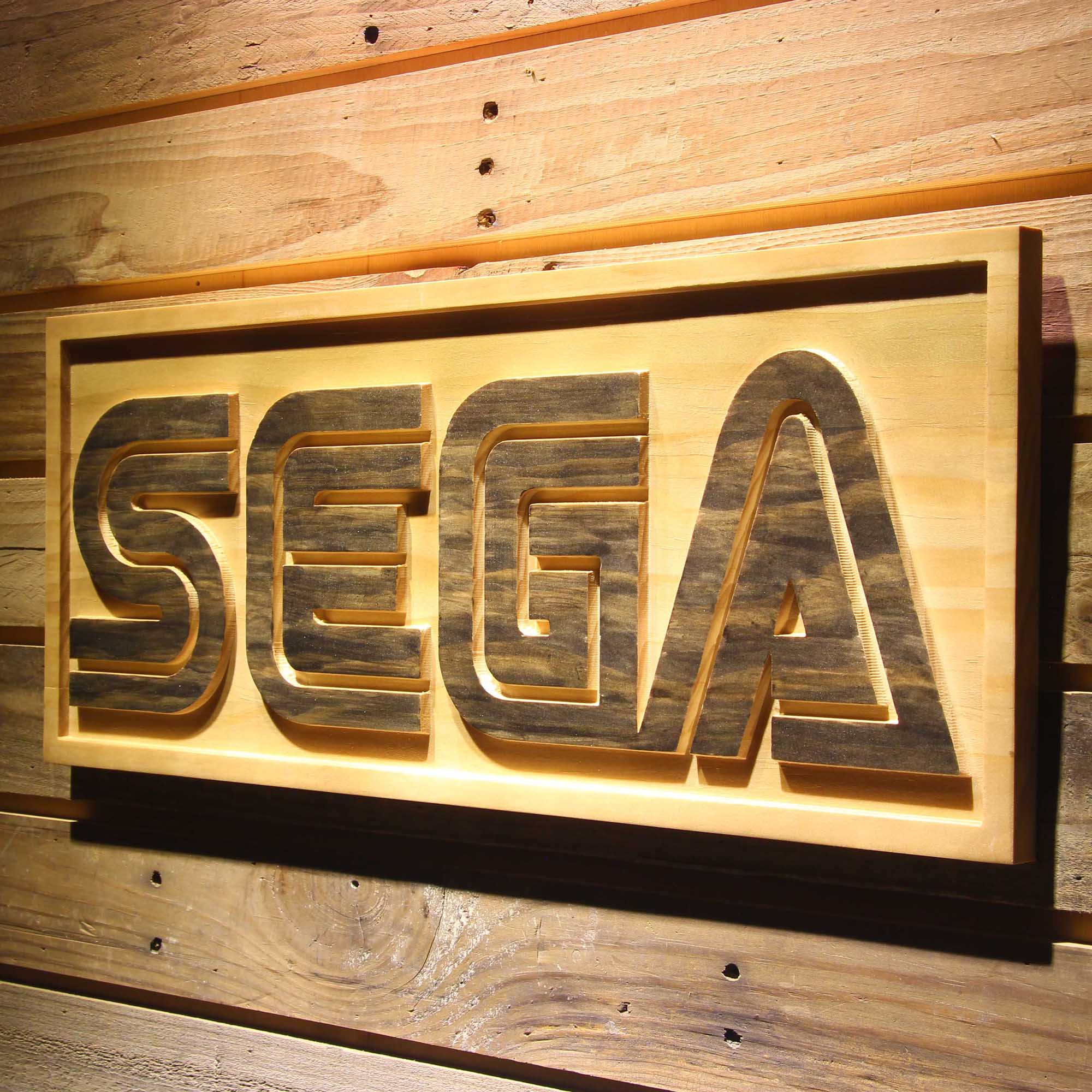 Sega Game 3D Wooden Engrave Sign