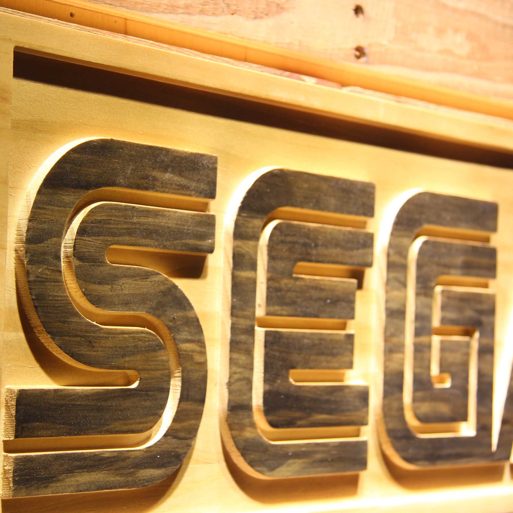 Sega Game 3D Wooden Engrave Sign