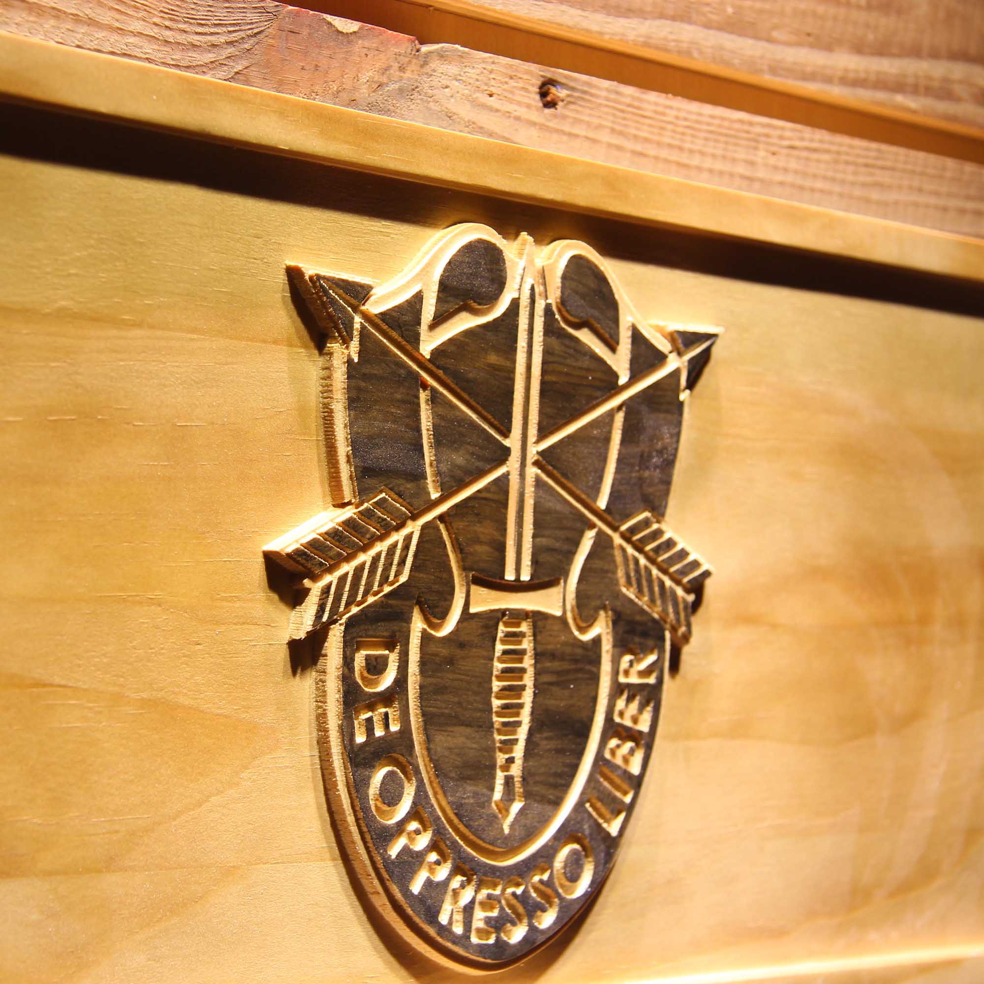 USASFC US Army Special Forces 3D Wooden Engrave Sign
